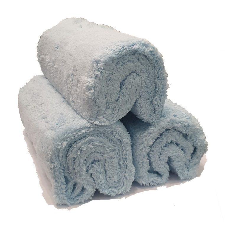 Samurai Microfiber Edgeless Coral Fleece 40 x 40 500GSM  - Cyan - Pack of 3