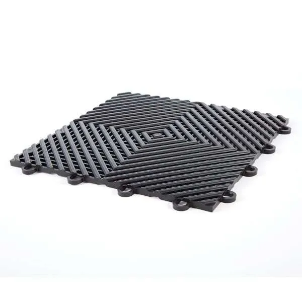 Samurai Floor Tiles  - 400x400x18mm - Black (AntiSlip - Chemically Resistant - 10 tonnes load)
